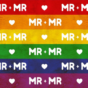 Rainbow flag Mr and Mr, Large stripes