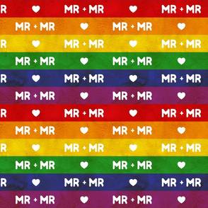 Rainbow flag Mr and Mr, medium stripes