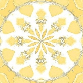 Pastel Petals Lemony Yellow Medallion