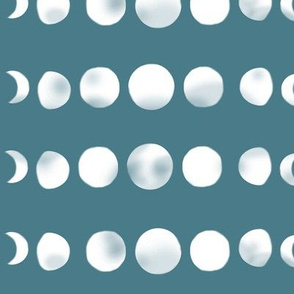 moon phases -teal blue 