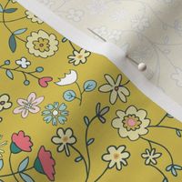 yellow ditsy flowers – small scale