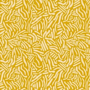 Abstract Lines - Micro Print Mustard