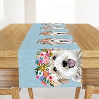 goldendoodle tea towel - 4 tea towels per yard of linen cotton canvas - dog tea towel