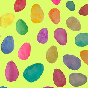 Watercolor Easter Eggs // Spring Green