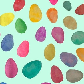 Watercolor Easter Eggs // Minty Green