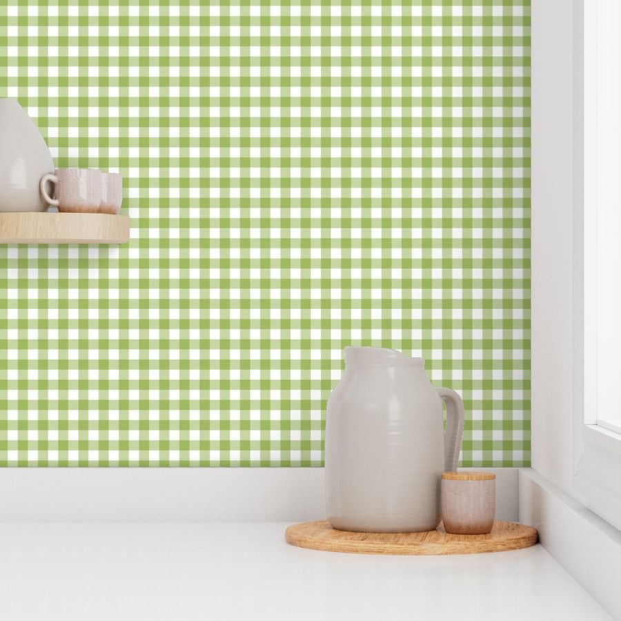 1/2” Gingham Check (green + white)