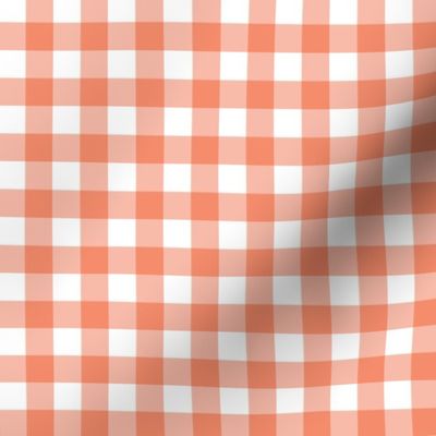 1/2" Gingham Check (country peach + white) // Coordinate in my Farmington collection