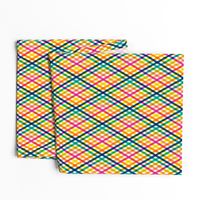 Birchdale (Multi Mini Argyle) || rainbow diagonal gingham