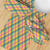 Birchdale (Multi Mini Argyle) || rainbow diagonal gingham