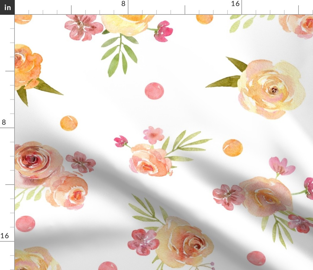XL Lovely Spring Floral – Pink Peach Blush Flowers
