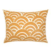 LARGE Japanese Waves pattern fabric - seigaha fabric, wave fabric, wave pattern, ocean water fabric - golden yellow