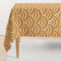 LARGE Japanese Waves pattern fabric - seigaha fabric, wave fabric, wave pattern, ocean water fabric - golden yellow