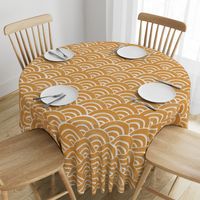 LARGE Japanese Waves pattern fabric - seigaha fabric, wave fabric, wave pattern, ocean water fabric - golden yellow