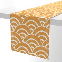 LARGE Japanese Waves pattern fabric - seigaha fabric, wave fabric, wave pattern, ocean water fabric - golden yellow