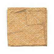 MED Japanese Waves pattern fabric - seigaha fabric, wave fabric, wave pattern, ocean water fabric - golden yellow