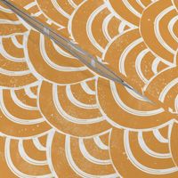 MED Japanese Waves pattern fabric - seigaha fabric, wave fabric, wave pattern, ocean water fabric - golden yellow