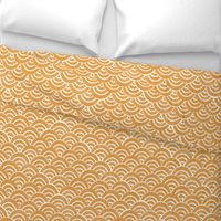 MED Japanese Waves pattern fabric - seigaha fabric, wave fabric, wave pattern, ocean water fabric - golden yellow