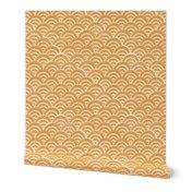 MED Japanese Waves pattern fabric - seigaha fabric, wave fabric, wave pattern, ocean water fabric - golden yellow