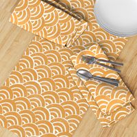 MED Japanese Waves pattern fabric - seigaha fabric, wave fabric, wave pattern, ocean water fabric - golden yellow