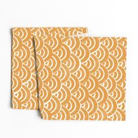 MED Japanese Waves pattern fabric - seigaha fabric, wave fabric, wave pattern, ocean water fabric - golden yellow