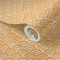 SMALL  Japanese Waves pattern fabric - seigaha fabric, wave fabric, wave pattern, ocean water fabric - golden yellow