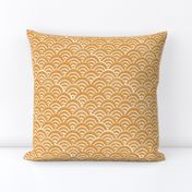 SMALL  Japanese Waves pattern fabric - seigaha fabric, wave fabric, wave pattern, ocean water fabric - golden yellow