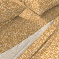 SMALL  Japanese Waves pattern fabric - seigaha fabric, wave fabric, wave pattern, ocean water fabric - golden yellow