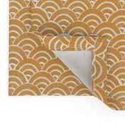 SMALL  Japanese Waves pattern fabric - seigaha fabric, wave fabric, wave pattern, ocean water fabric - golden yellow