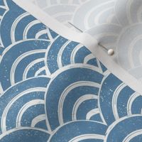 SMALL Japanese Waves pattern fabric - seigaha fabric, wave fabric, wave pattern, ocean water fabric - blue