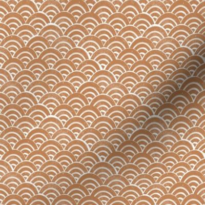 MINI Japanese Waves pattern fabric - seigaha fabric, wave fabric, wave pattern, ocean water fabric - caramel