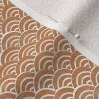 MINI Japanese Waves pattern fabric - seigaha fabric, wave fabric, wave pattern, ocean water fabric - caramel