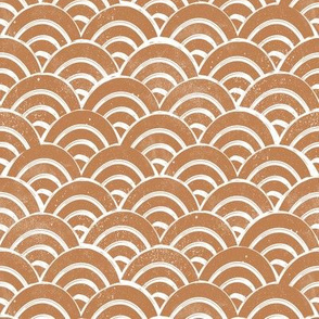 SMALL Japanese Waves pattern fabric - seigaha fabric, wave fabric, wave pattern, ocean water fabric - caramel