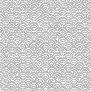 MINI Japanese Waves pattern fabric - seigaha fabric, wave fabric, wave pattern, ocean water fabric - grey