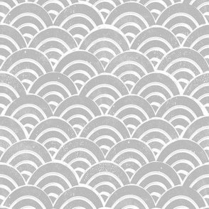 SMALL  Japanese Waves pattern fabric - seigaha fabric, wave fabric, wave pattern, ocean water fabric - grey