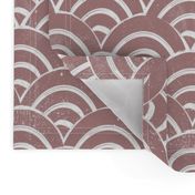 MED  Japanese Waves pattern fabric - seigaha fabric, wave fabric, wave pattern, ocean water fabric - mauve