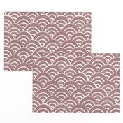 MED  Japanese Waves pattern fabric - seigaha fabric, wave fabric, wave pattern, ocean water fabric - mauve