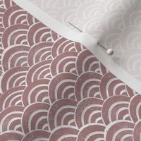 MINI  Japanese Waves pattern fabric - seigaha fabric, wave fabric, wave pattern, ocean water fabric - mauve
