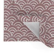 SMALL Japanese Waves pattern fabric - seigaha fabric, wave fabric, wave pattern, ocean water fabric - mauve