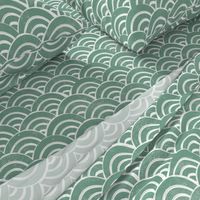 MED Japanese Waves pattern fabric - seigaha fabric, wave fabric, wave pattern, ocean water fabric - ocean blue