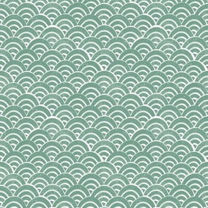 MINI Japanese Waves pattern fabric - seigaha fabric, wave fabric, wave pattern, ocean water fabric - ocean blue