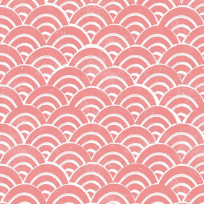 MEDIUM    Japanese Waves pattern fabric - seigaha fabric, wave fabric, wave pattern, ocean water fabric - pink