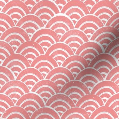 SMALL   Japanese Waves pattern fabric - seigaha fabric, wave fabric, wave pattern, ocean water fabric - pink