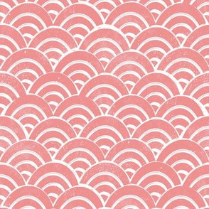 SMALL   Japanese Waves pattern fabric - seigaha fabric, wave fabric, wave pattern, ocean water fabric - pink