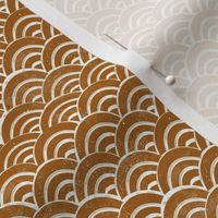 MINI   Japanese Waves pattern fabric - seigaha fabric, wave fabric, wave pattern, ocean water fabric - rust