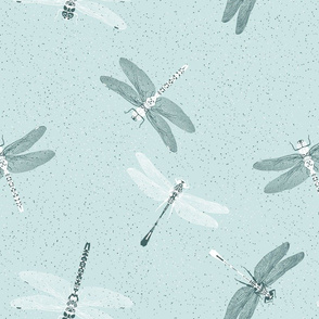 Big Blue Dragonflies on mint