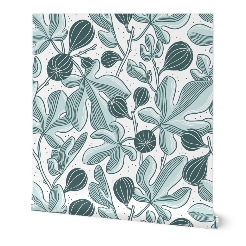 Beautiful figs mint pattern