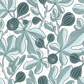 Beautiful figs mint pattern