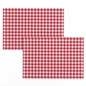 1/2” Gingham Check (red + white)