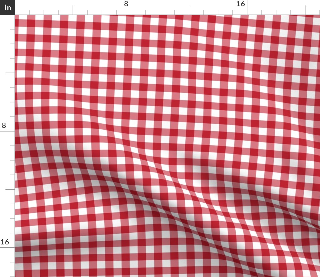 1/2” Gingham Check (red + white)