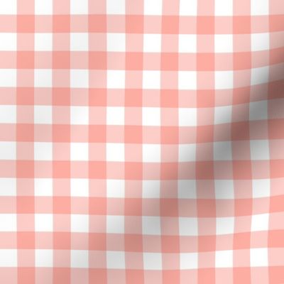 1/2” Gingham Check (peach + white)